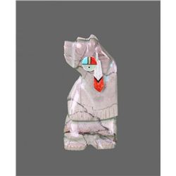 Zuni Carved Stone Fetish in form of  Bear.  Signed