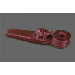 Turtle Catlinite Stone Pipe, Native American   (Size: