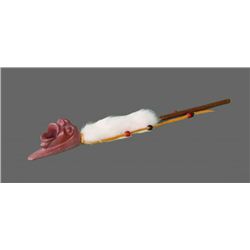 Catlinite Stone Pipe of a figures head, Native American