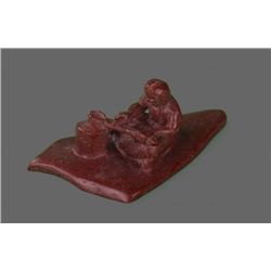 S. Tooni Red Stone Carving, Native American   (Size: