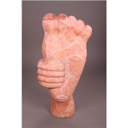 Picasso style orange marble sculpture.  [32 (lb),20