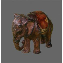 Antique Elephant Solid Bronze Figure   (Size:  See Last