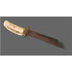 Dagger Knife with Bone Handle, Native American   (Size: