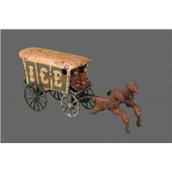 Antique Toy with Horses and Ice Carriage.   (Size:  See