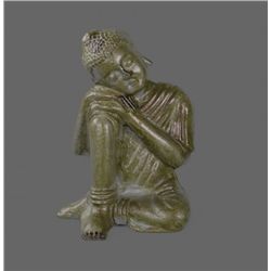 Cast Iron Statue from India with Green Patina   (Size: