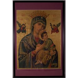 Early 19th Century Madonna and Child Lithograph