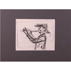 Paul Riba (1912-1977)  "Flute Player"