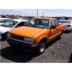 1998 Chevrolet S10 Pickup, 111,407 Miles VIN:1GCCS19X8W8205718, Pickup, RWD, V6, 4.3L TITLE # 132211