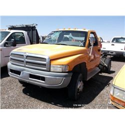 1998 Dodge 3500 ST Ram Pickup, 227,199 Miles VIN:3B6MC36W4WM277671, Pickup Utility Body, RWD, 8.0L V