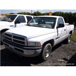 1999 Dodge Ram Pickup 1500, 123,386 Miles VIN:1B7HC16Z7XS209790, Pickup, RWD, V8, 5.9L TITLE # 13221