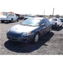 2002 Dodge Stratus 111,780 Miles VIN: 1B3EL36R12N230982, Sedan, FWD, V6, 2.7L Title # 13247134A00973