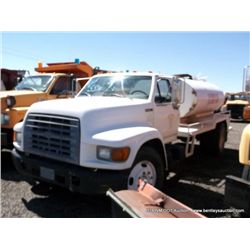 1997 Ford F800 Water Truck, 50,111 Miles VIN: 1FDNF80C8VVA05983, Conventional Cab, 5.9L, L6, Diesel 