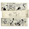 Image 1 : ''Li'l Abner'' Pair of 1966 Comic Strips Hand-Drawn & Signed by Al Capp -- Featuring Li'l Abner in A