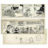 Image 1 : ''Li'l Abner'' Pair of Comic Strips From 1964 -- Hand-Drawn & Signed by Al Capp, Who Adds a Sketch t