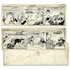 Image 1 : ''Li'l Abner'' Pair of 3-Panel Comic Strips From 1964 -- Hand-Drawn & Signed by Al Capp, Who Adds a 