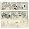 Image 1 : Pair of Comic Strips From 25 February & 24 March 1966 -- Hand-Drawn & Signed by Al Capp, Who Adds Sk