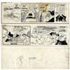 Image 1 : ''Li'l Abner'' Pair of Comic Strips From 1968 -- Hand-Drawn & Signed by Al Capp -- Featuring Li'l Ab