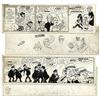 Image 1 : ''Li'l Abner'' Pair of Comic Strips From 1968 -- Hand-Drawn & Signed by Al Capp -- 22.5'' x 7'' -- W