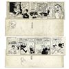 Image 1 : ''Li'l Abner'' Pair of Comic Strips From 1968 -- Hand-Drawn & Signed by Al Capp, Who Adds a Sketch t