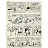 Image 1 : Lot of 4 ''Li'l Abner'' 1971 Comic Strips Drawn & Signed by Al Capp -- Featuring Honest Abe, Myra B.