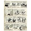 Image 1 : Lot of 4 ''Li'l Abner'' Comic Strips From 1971 -- Hand-Drawn & Signed by Al Capp, Who Adds a Pencil 