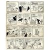 Image 1 : Lot of 4 ''Li'l Abner'' 1973 Comic Strips -- Hand-Drawn & Signed by Al Capp, Who Adds Pencil Sketche