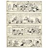 Image 1 : Lot of 4 ''Li'l Abner'' Comic Strips Hand-Drawn by Al Capp -- Daisy Mae, Honest Abe, Mammy & Pappy o