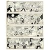 Image 1 : Lot of 4 ''Li'l Abner'' Comic Strips Hand-Drawn by Al Capp From July 1975 -- Featuring 12 Million Do