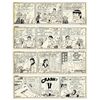Image 1 : Lot of 4 ''Li'l Abner'' Comic Strips Hand Drawn & Each Signed by Al Capp From 1975 -- Featuring The 