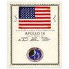 Image 1 : Rare Apollo 14 Flown American Flag on Crew Signed Certificate