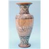 Image 1 : A Royal Doulton glazed stoneware baluster vase by Hannah Barlow incised with a broad band of graz...