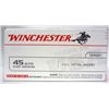 Image 1 : 1 box of 100 rounds Winchester 45 Auto 230 Grain Full Metal Jacket Ammunition