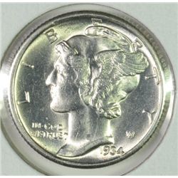 1934-D MERCURY DIME MS64