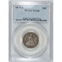 1875-S TWENTY CENT PCGS VG 10