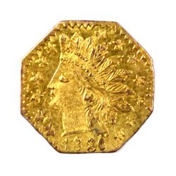 1880 CALIFORNIA GOLD 1/4 DOLLAR AU/UNC