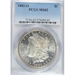 1882-O MORGAN DOLLAR PCGS MS62