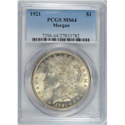 1921 MORGAN DOLLAR PCGS MS64