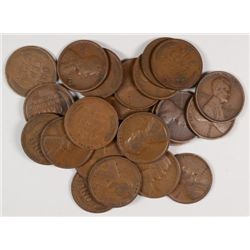 ( 25 ) 1909-P LINCOLN WHEAT CENTS, VG-XF