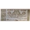1865 $10 ARKANSAS TREASURY WARRANT AU+