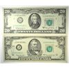 $20.00 FRN STAR NOTES: 1963 A, AND 1969 $50.00 FRN F-VF