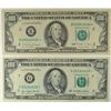 Image 1 : 2- $100 STAR NOTES 1-1990, 1-1977 CIRC