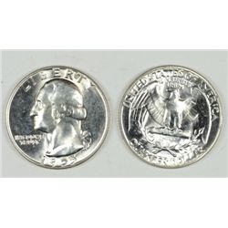 1955 WASHINGTON QUARTER ROLL, ( 40 COINS ) GEM BU ORIGINAL