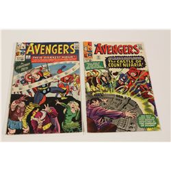 AVENGERS #7 & 13 (1964-65) 2 LOW # ISSUES. LOWER MID GRADE