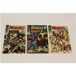 AVENGERS #32, 33 & 44 (1966-67) SHARP MID TO HIGHER MID GRADE AVERAGE.