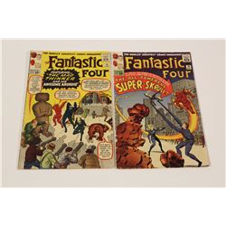 FANTASTIC FOUR #15 & 18 (1963) 2 EARLY ISSUES. LOWER MID GRADE COPIES, GLOSSY, TIGHT & SUPPLE.