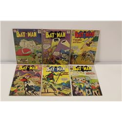 BATMAN # 124, 135, 139, 142-143 & 151 (1959-62) 10 CENT COVER EARLY SILVER AGE RUN OF 6 ISSUES.