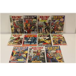 KID COLT OUTLAW  #142-170 HIGH GRADE (1970-73) SHARP RUN OF 11 EARLY BRONCE 15 & 20 CENT ISSUES.