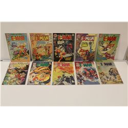 E-MAN #1-10 HIGH GRADE COMPLETE SET (CHARLTON) (1973-75) EVERY ISSUE FROM THE BRONZE CHARLTON  SUPER