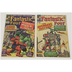 FANTASTIC FOUR #25 & 26 (1964) KEY ISSUES STORYLINE - #25 - 1ST HULK/ THING BATTLE, 2ND SILVER AGE