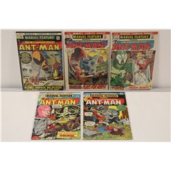 MARVEL FEATURE (ANT-MAN) #4-5, 7-8 & 9 (1972-73) NEAR COMPLETE ANT-MAN RUN! #4 - RE-INTRO ANT-MAN